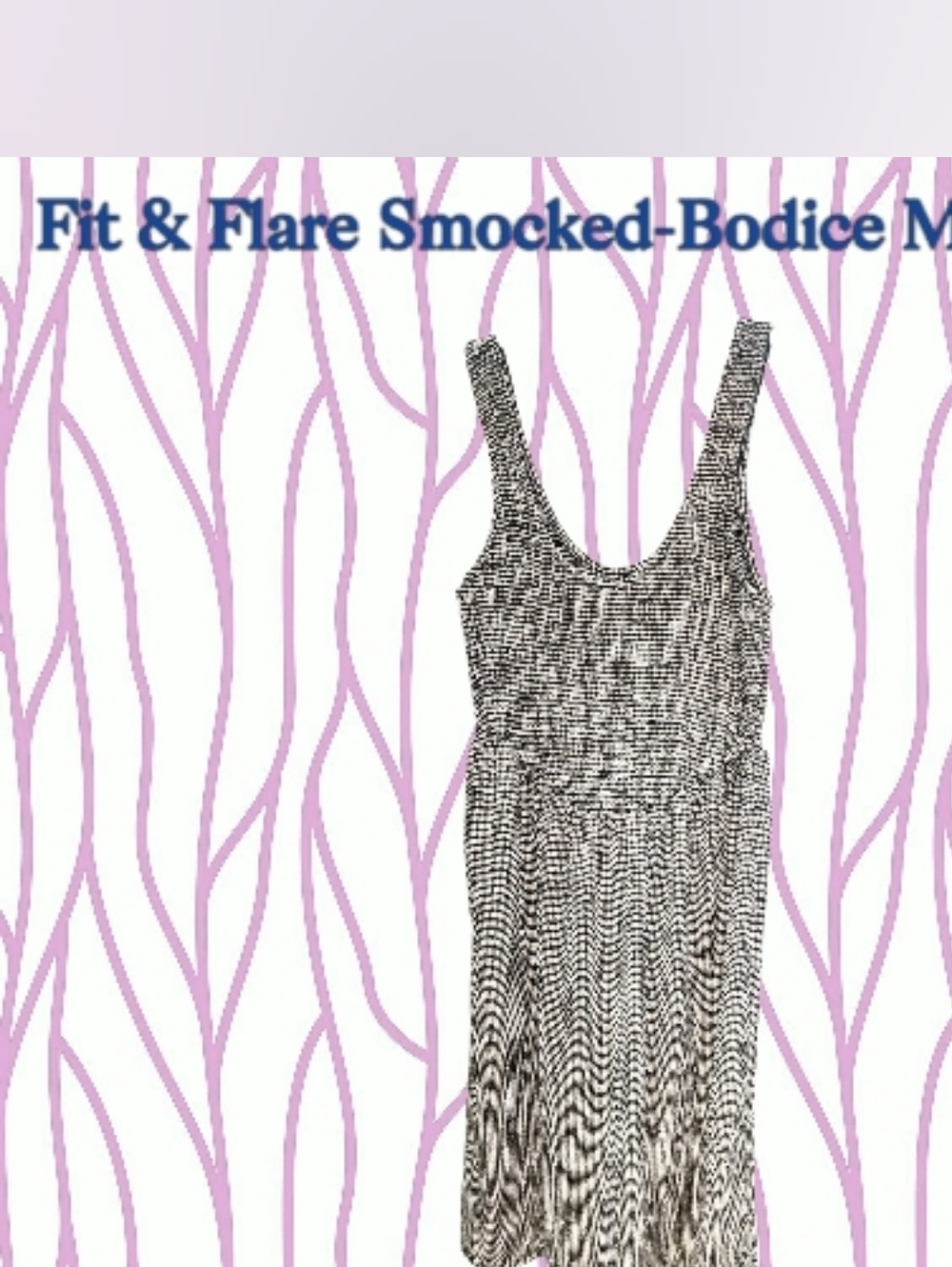 Old Navy Fit & Flare Lightweight Smocked-Bodice Midi Dress